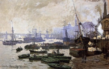  Arco Pintura al %C3%B3leo - Barcos en el puerto de Londres Claude Monet